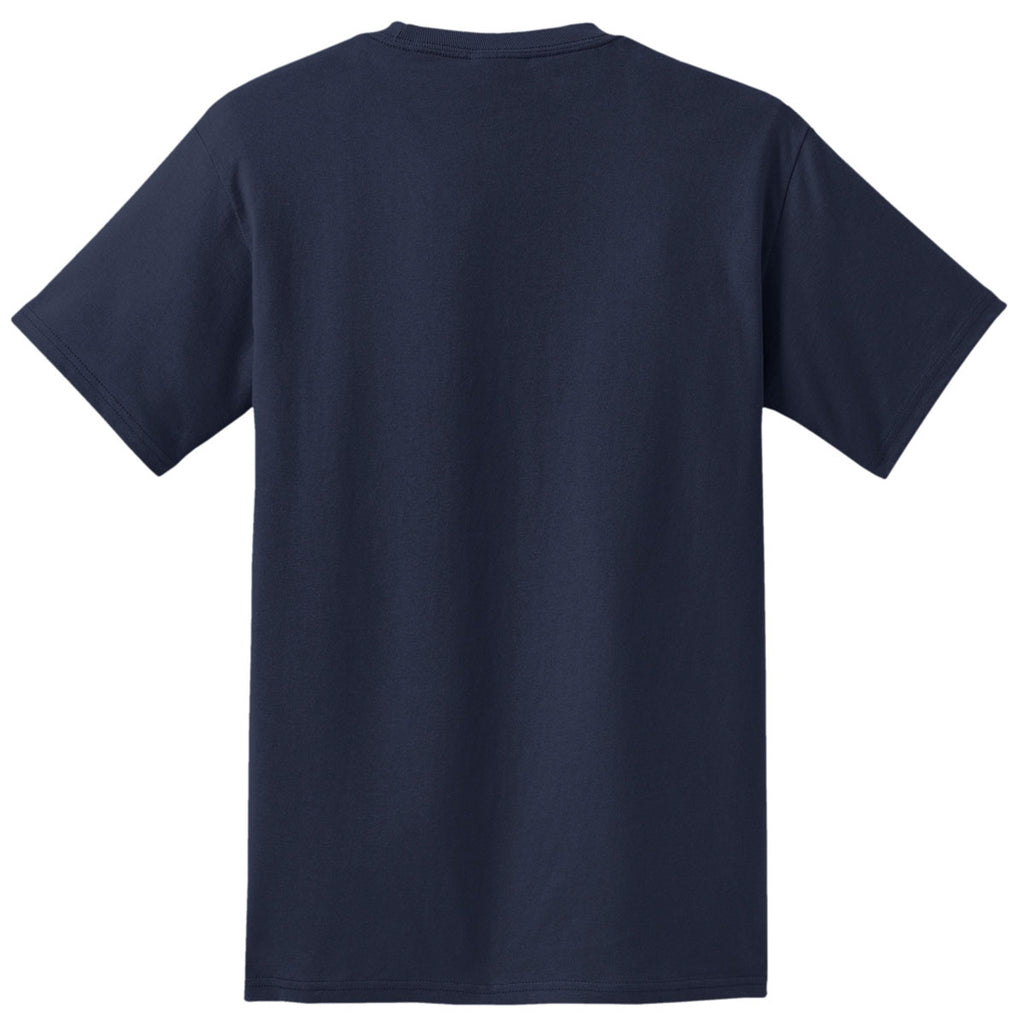 Port & Company Men's Deep Navy Essential Pocket Tee