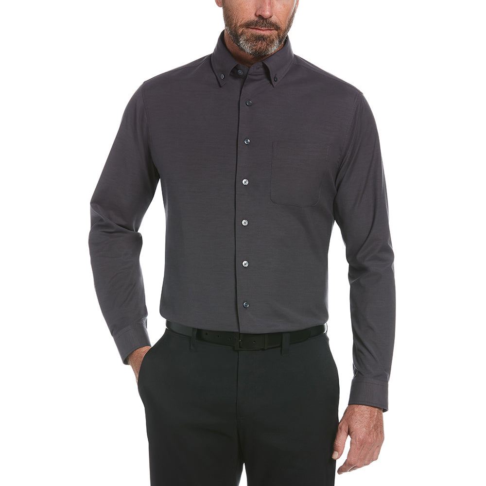 Perry Ellis Men's Caviar Black Heathered Woven Shirt