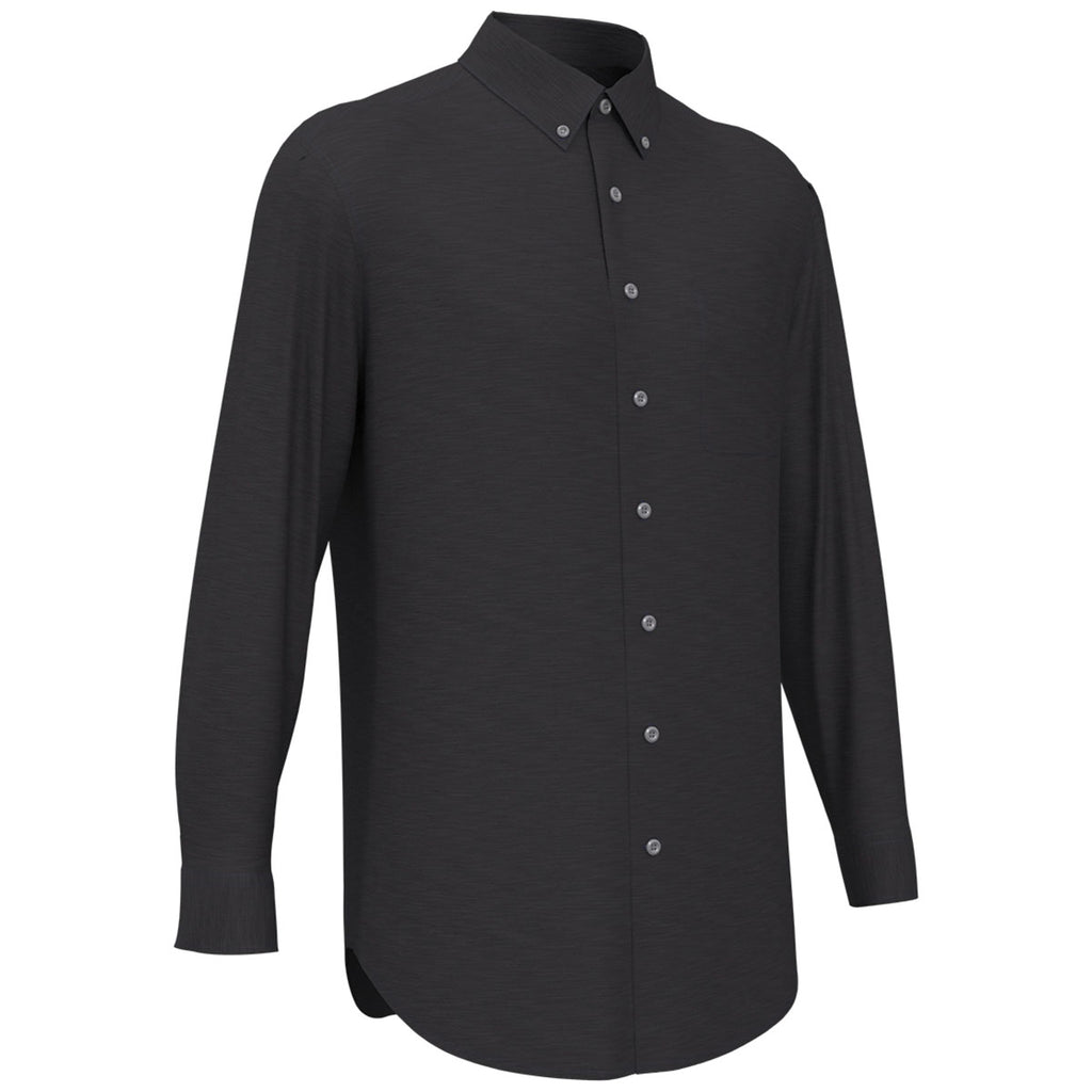 Perry Ellis Men's Caviar Black Heathered Woven Shirt