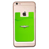 Primeline Green-Lime Silicone Card Holder with Metal Ring Phone Stand