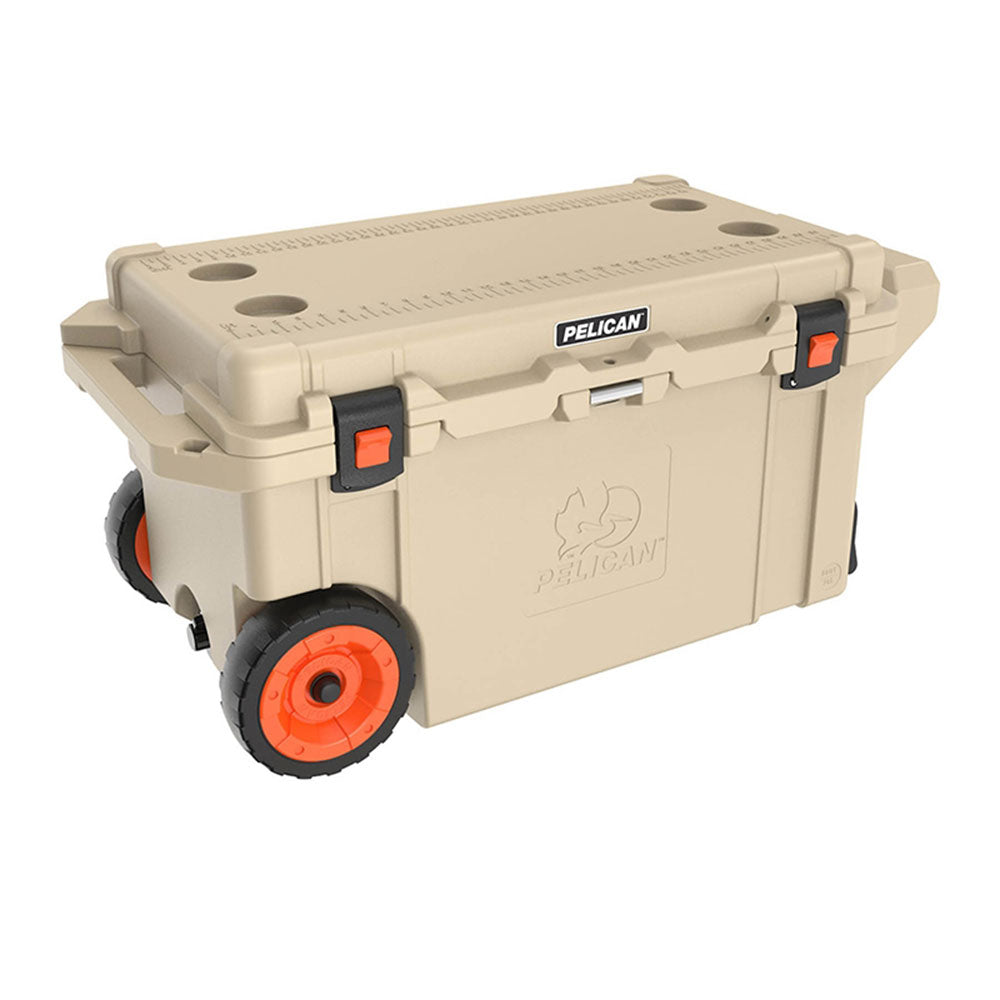 Pelican Khaki Elite Wheeled Cooler - 80 Qt