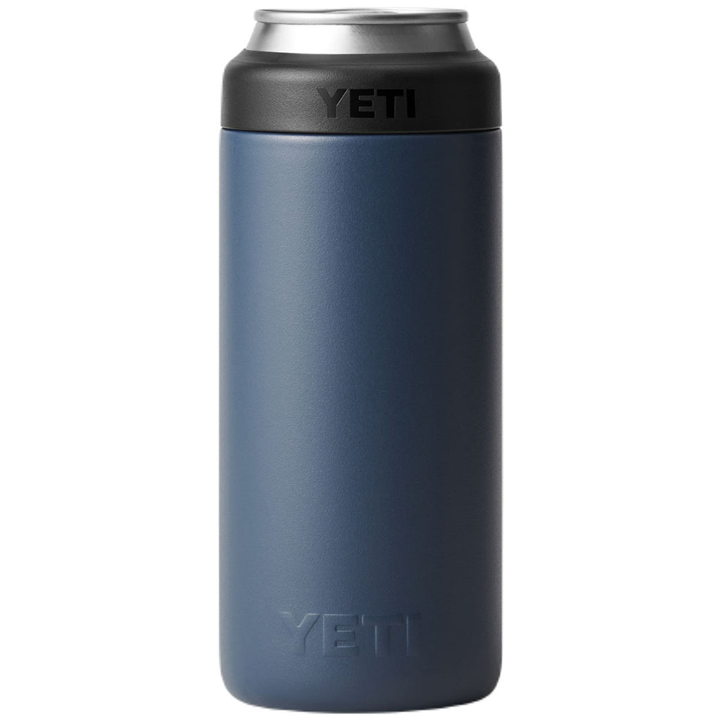 YETI Navy Rambler 12 oz Colster Slim Can Cooler