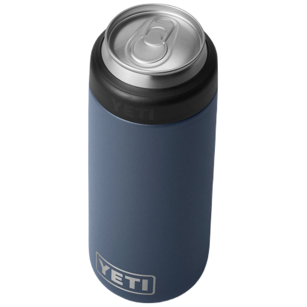 YETI Navy Rambler 12 oz Colster Slim Can Cooler