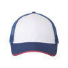 Valucap White/Royal/Red Sandwich Trucker Cap