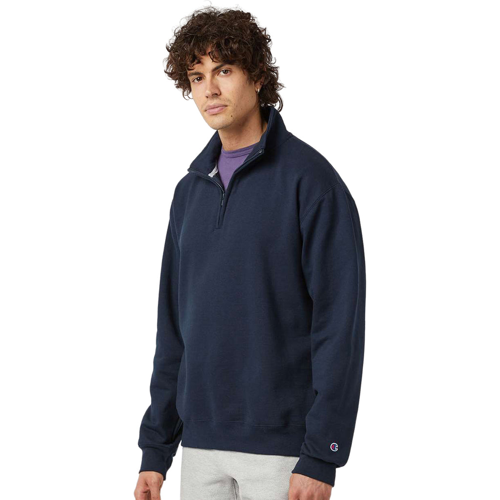 Champion Unisex Navy Powerblend Quarter-Zip Sweatshirt