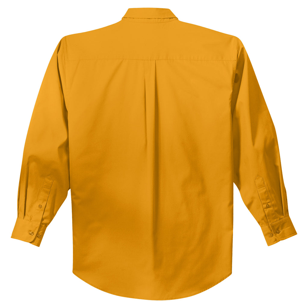 Port Authority Men's Athletic Gold/Light Stone Extended Size Long Sleeve Easy Care Shirt