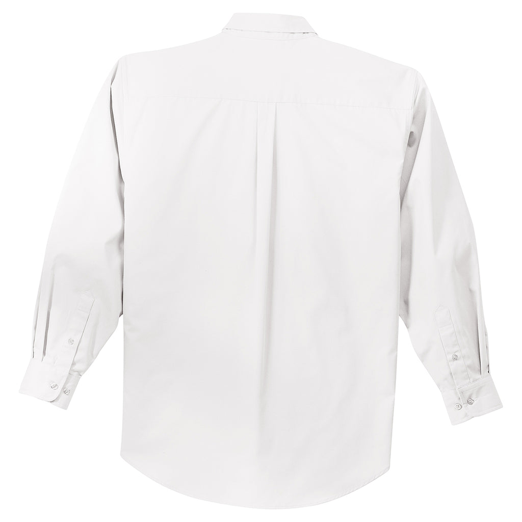 Port Authority Men's White/Light Stone Extended Size Long Sleeve Easy Care Shirt