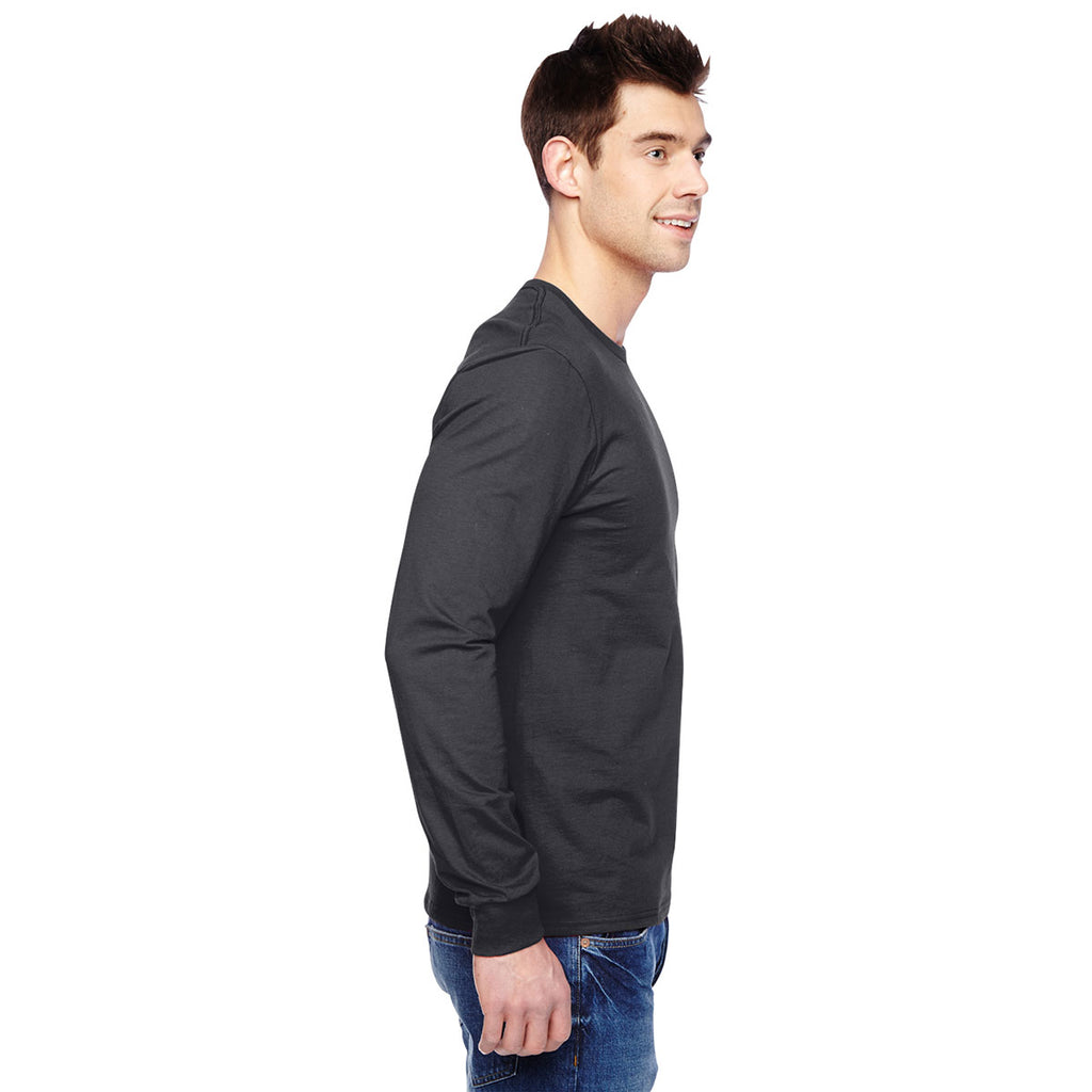 Fruit of the Loom Men's Charcoal Grey 4.7 oz. Sofspun Jersey Long-Sleeve T-Shirt