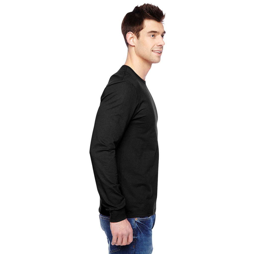 Fruit of the Loom Men's Black 4.7 oz. Sofspun Jersey Long-Sleeve T-Shirt