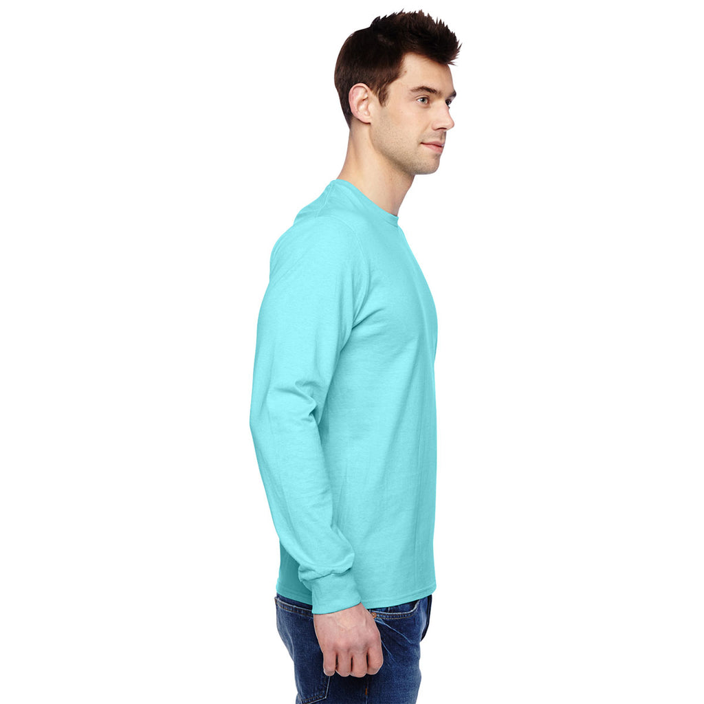 Fruit of the Loom Men's Scuba Blue 4.7 oz. Sofspun Jersey Long-Sleeve T-Shirt