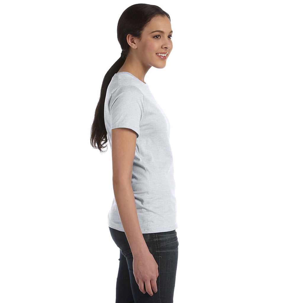 Hanes Women's Ash 4.5 oz. 100% Ringspun Cotton nano-T T-Shirt