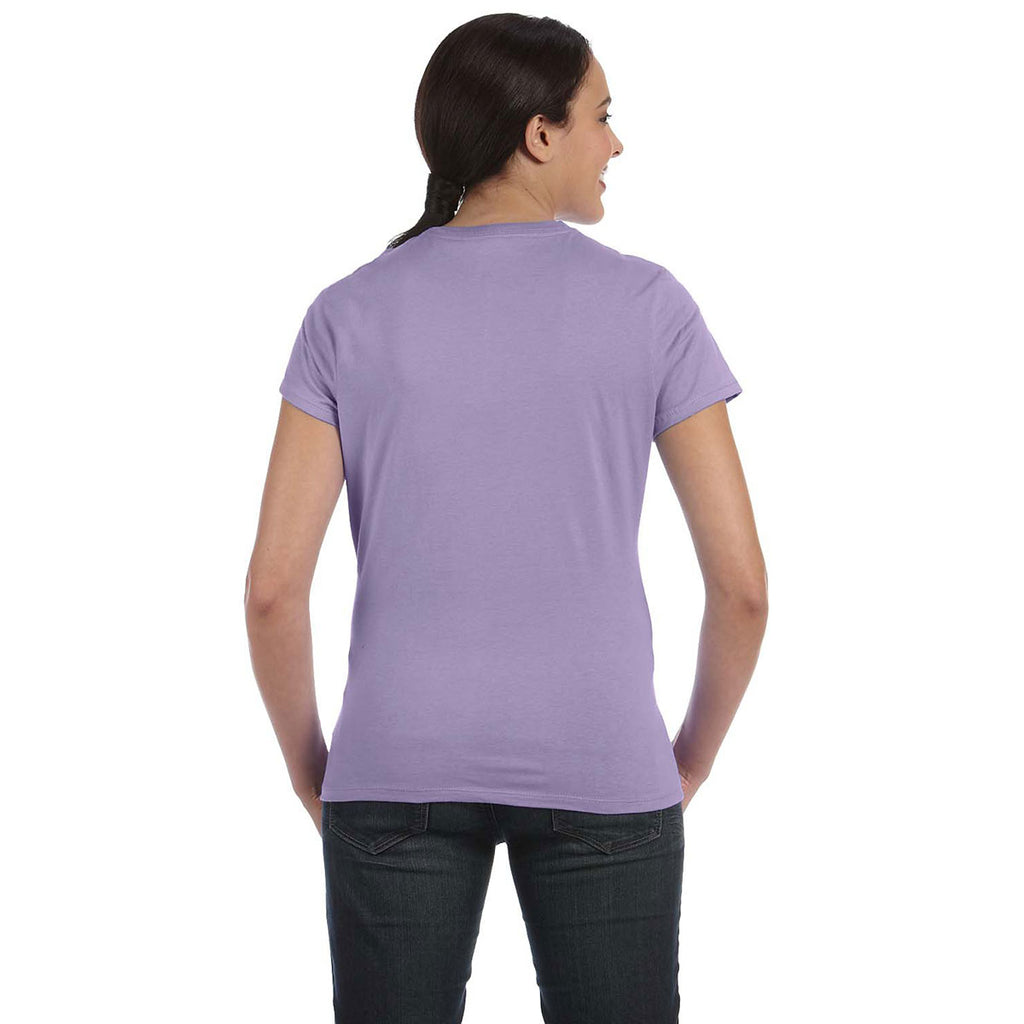 Hanes Women's Lavender 4.5 oz. 100% Ringspun Cotton nano-T T-Shirt