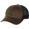 Sportsman Brown/Black Faux Waxy Trucker Cap