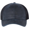 Sportsman Dark Navy/Black Faux Waxy Trucker Cap