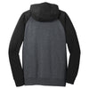 Sport-Tek Men's Graphite Heather/Black Raglan Colorblock Full-Zip Hooded Fleece Jacket