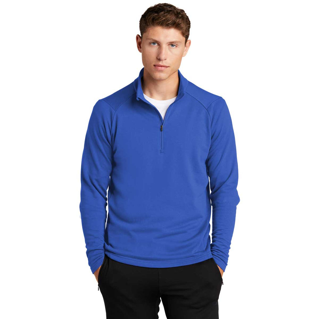 Sport-Tek Men's True Royal Lightweight French Terry Quarter Zip Pullover