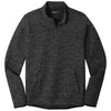 Sport-Tek Men's Black Heather Triumph Quarter Zip Pullover