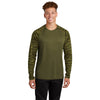 Sport-Tek Men's Olive Drab Green Drift Camo Colorblock Long Sleeve Tee