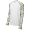 Sport-Tek Men's White Drift Camo Colorblock Long Sleeve Tee