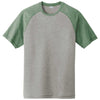 Sport-Tek Men's Forest Green Heather/Light Grey Heather PosiCharge Tri-Blend Wicking Raglan Tee