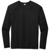 Sport-Tek Men's Black Triad Solid PosiCharge Long Sleeve Tri-Blend Wicking Raglan Tee