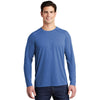 Sport-Tek Men's True Royal Heather PosiCharge Long Sleeve Tri-Blend Wicking Raglan Tee