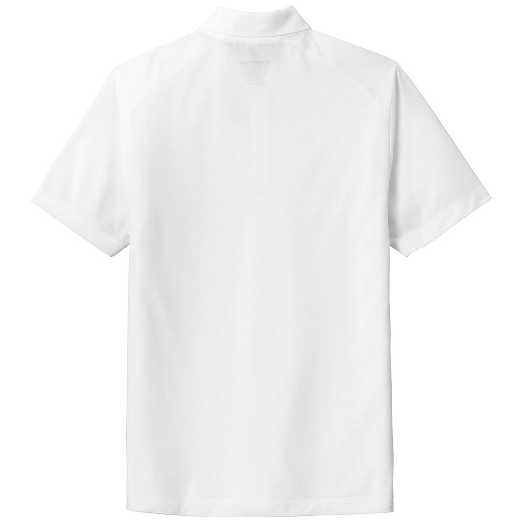 Sport-Tek Men's White PosiCharge Tri-Blend Wicking Polo