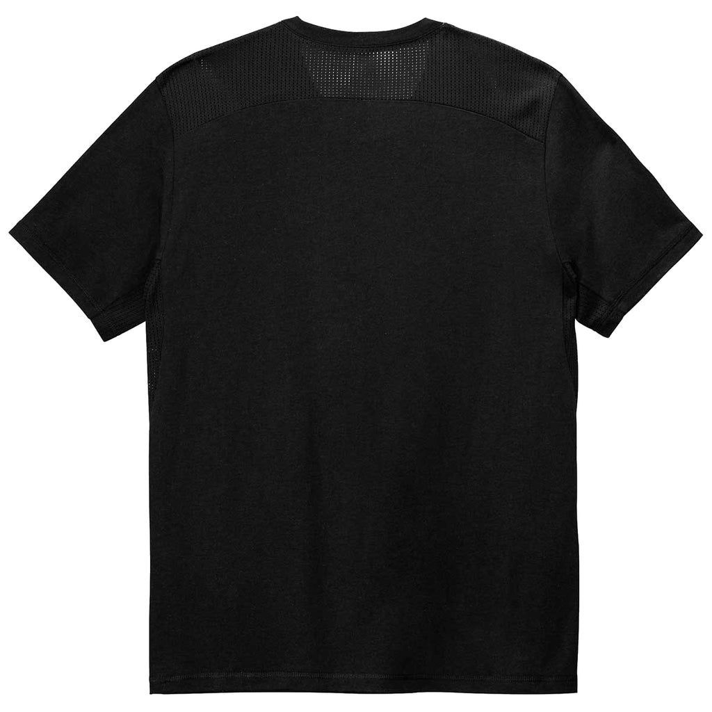 Sport-Tek Men's Black/Black Triad Solid PosiCharge Tri-Blend Wicking Draft Tee