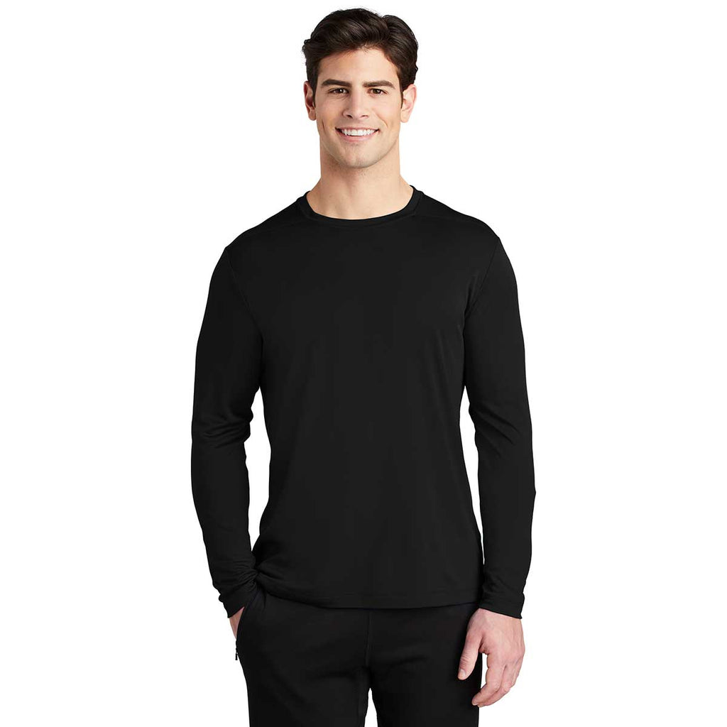 Sport-Tek Men's Black Posi-UV Pro Long Sleeve Tee