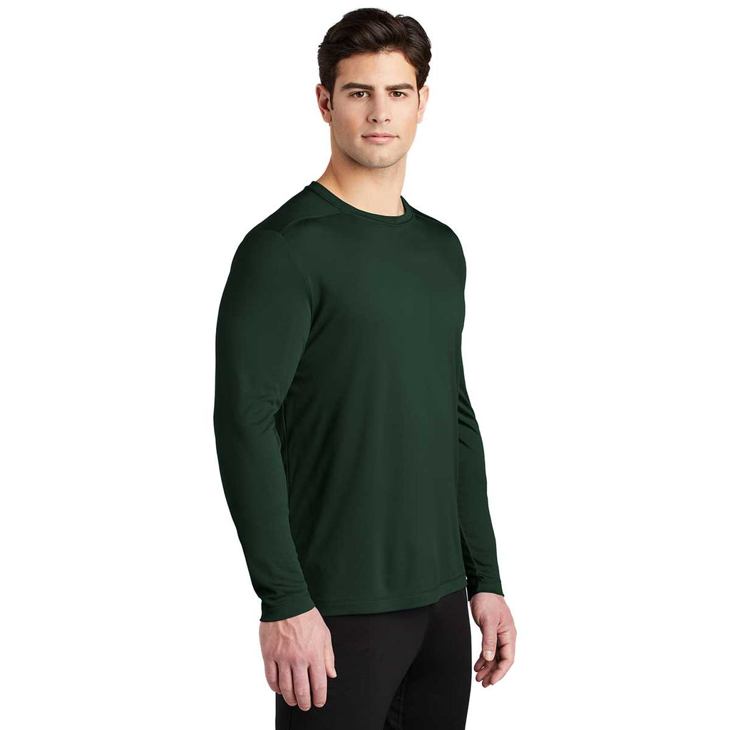 Sport-Tek Men's Forest Green Posi-UV Pro Long Sleeve Tee