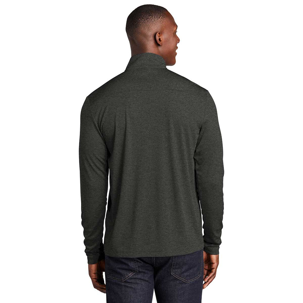 Sport-Tek Men's Black Heather Endeavor 1/4 Zip Pullover