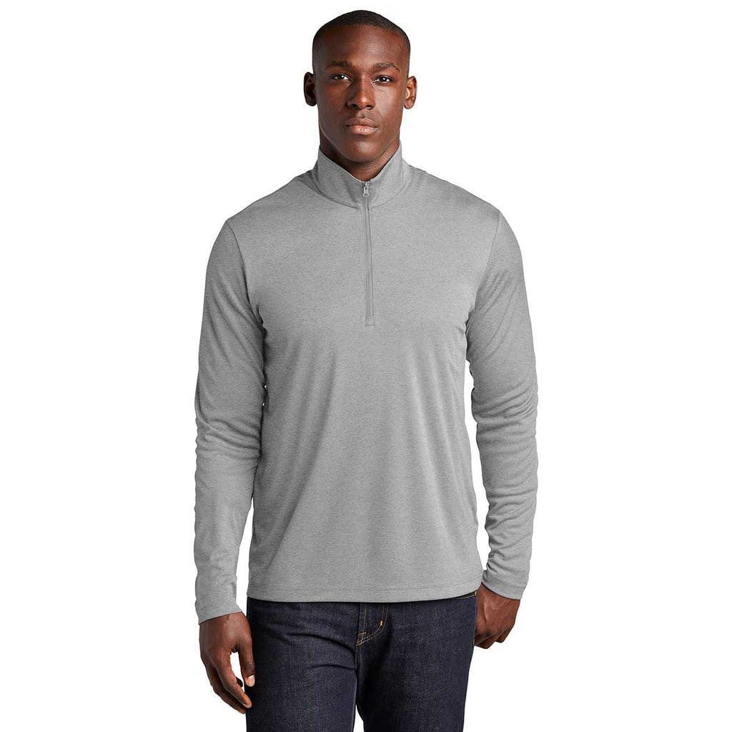 Sport-Tek Men's Light Grey Heather Endeavor 1/4 Zip Pullover