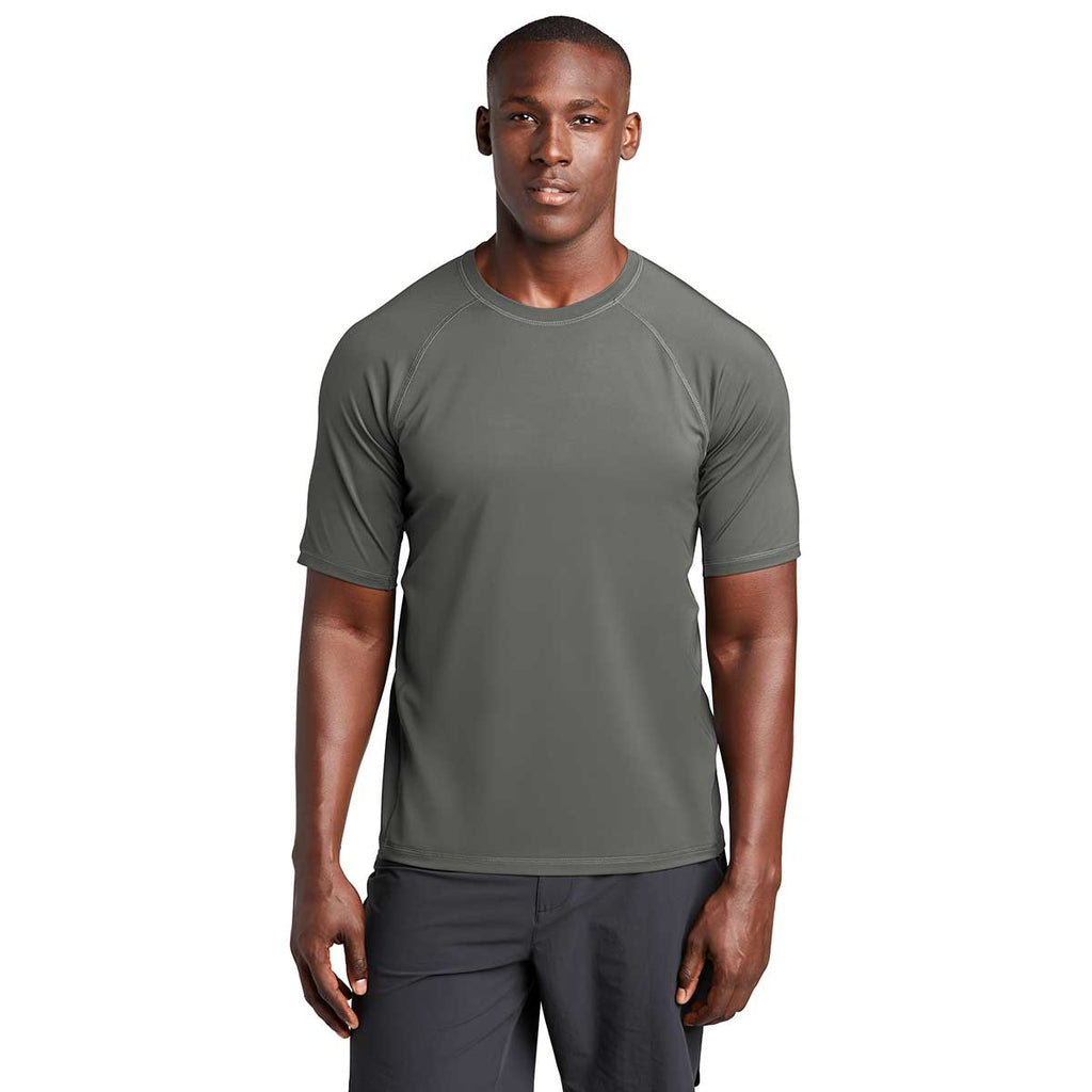 Sport-Tek Men's Dark Smoke Grey Short Sleeve Rashguard Tee