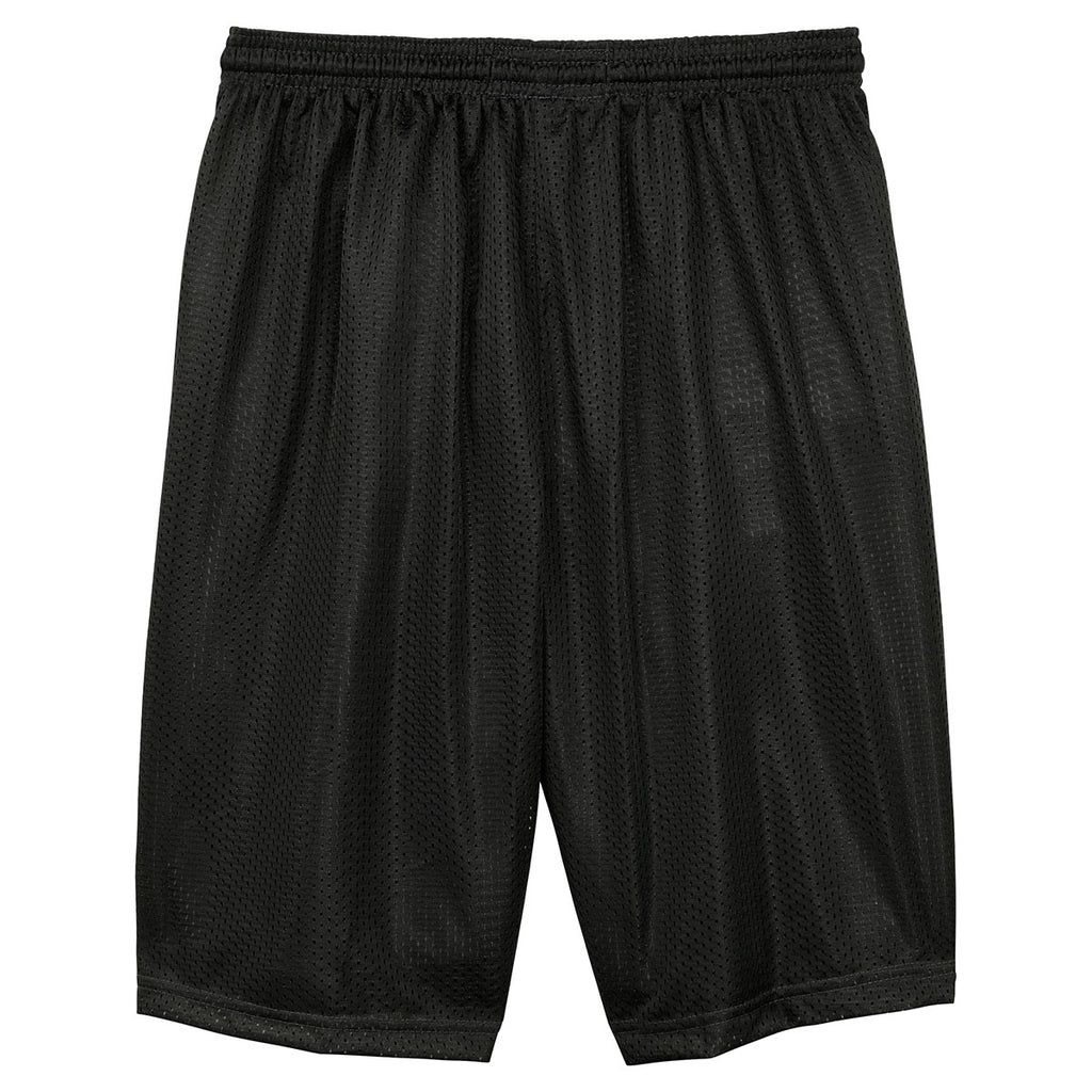 Sport-Tek Men's Black Long PosiCharge Classic Mesh Short