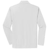 Sport-Tek Men's White PosiCharge RacerMesh Long Sleeve Polo