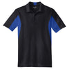 Sport-Tek Men's Black/True Royal Side Blocked Micropique Sport-Wick Polo