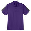 Sport-Tek Men's Purple/Grey PosiCharge Active Textured Colorblock Polo