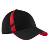 Sport-Tek Black/True Red Dry Zone Mesh Inset Cap