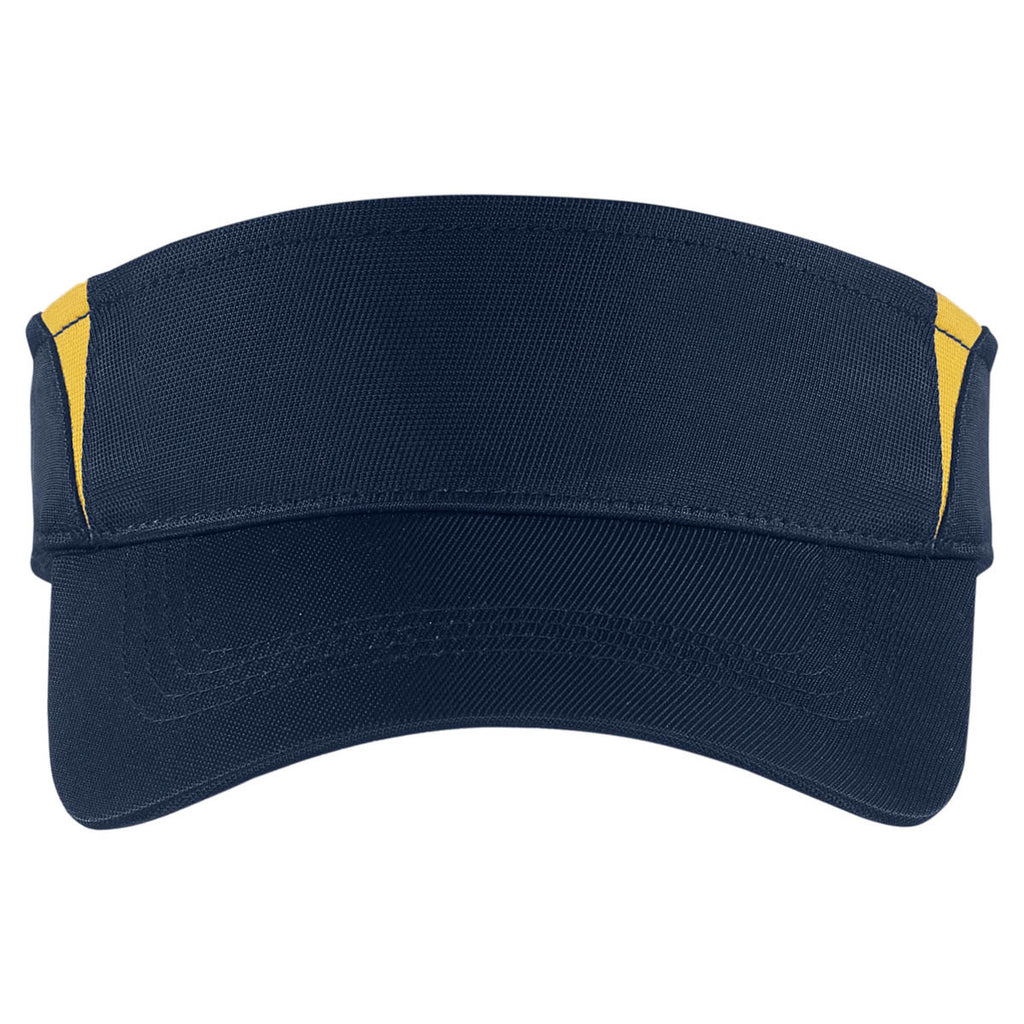 Sport-Tek True Navy/Gold Dry Zone Colorblock Visor