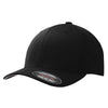 Sport-Tek Black Flexfit Grid Texture Cap