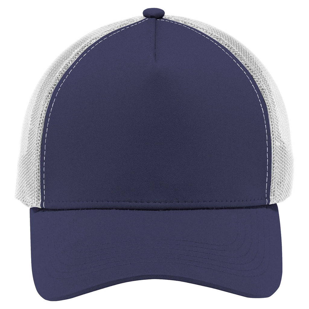 Sport-Tek True Navy/White PosiCharge Competitor Mesh Back Cap