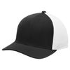 Sport-Tek Black/White Flexfit Air Mesh Back Cap