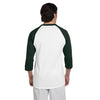 Champion Men's White/Dark Green Baseball T-Shirt