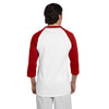 Champion Men's White/Scarlet Red Baseball T-Shirt