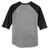 Sport-Tek Men's Heather Grey/Black Colorblock Raglan Jersey