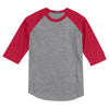 Sport-Tek Men's Heather Grey/Red Colorblock Raglan Jersey