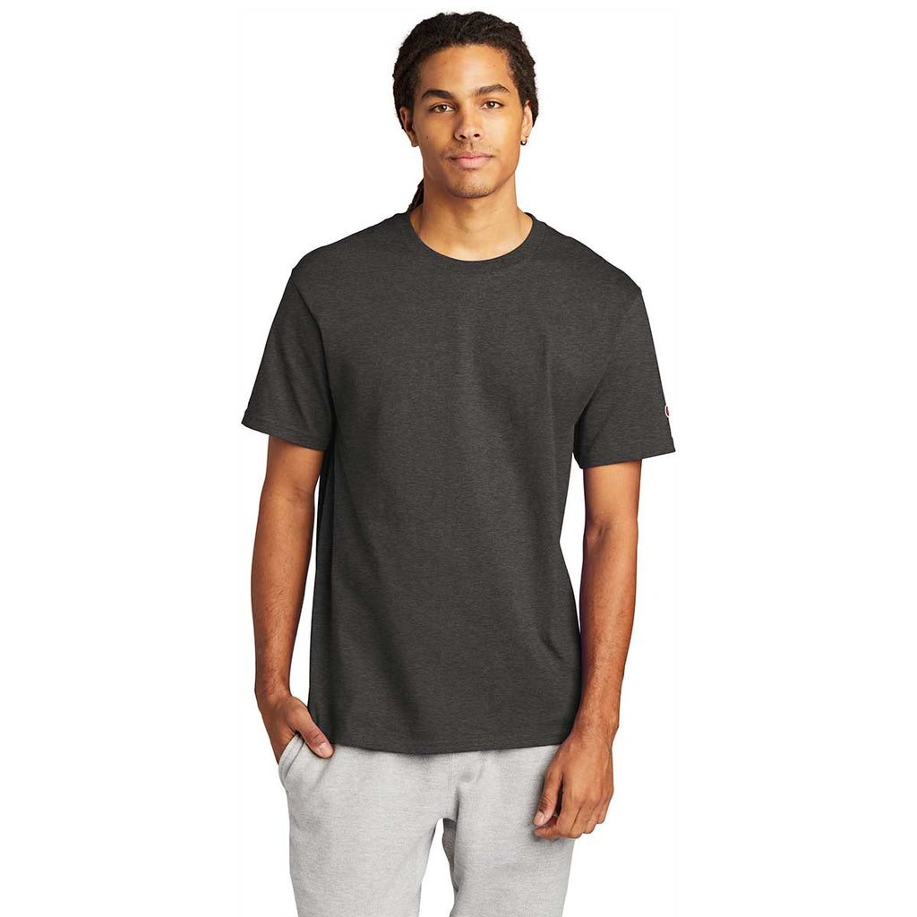 Champion Men's Charcoal Heather Heritage 6-oz Jersey Tee