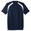 Sport-Tek Men's True Navy/White Dry Zone Colorblock Crew