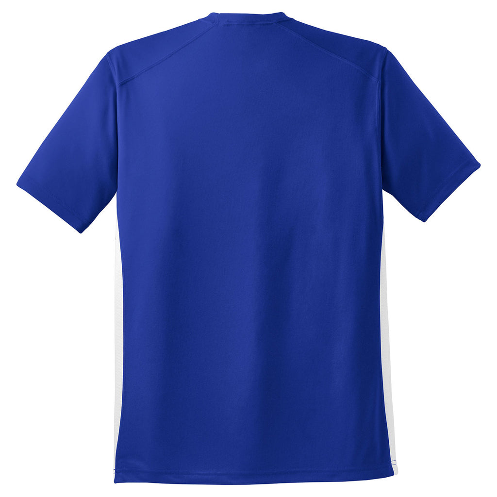 Sport-Tek Men's True Royal/White Dry Zone Colorblock Crew