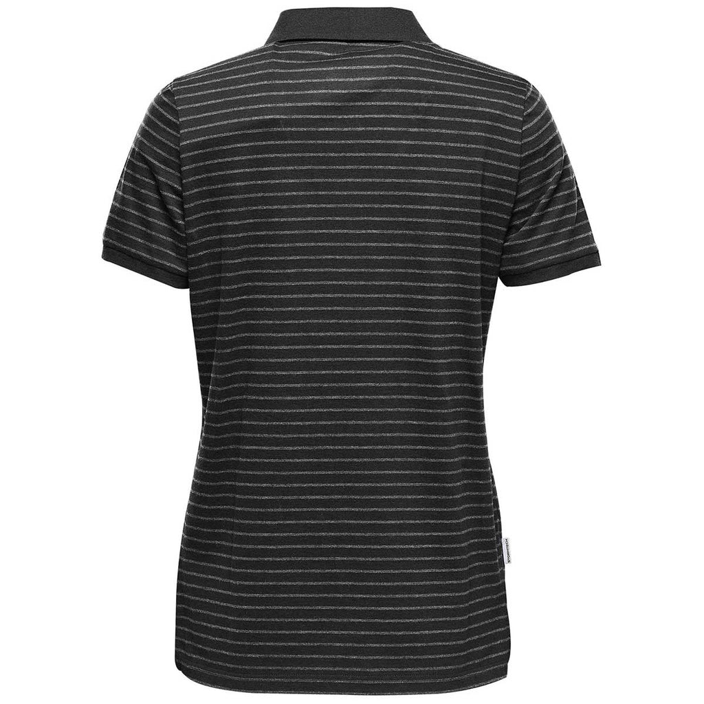 Stormtech Women's Black/Grey Heather Railtown Polo